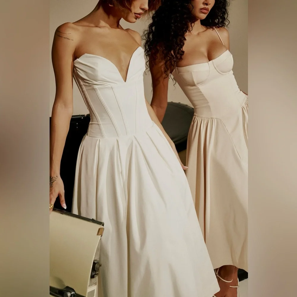 formal lace dress Abbey Lace-Up Slit A-Line Satin Formal Dress main image 0